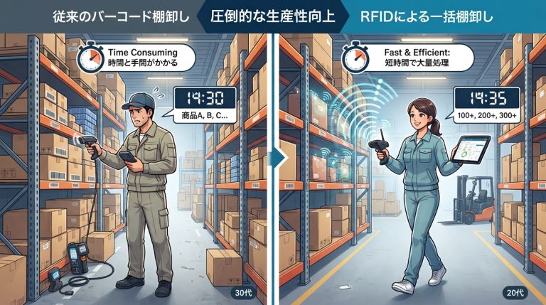 RFID棚卸で作業時間を効率化！導入メリット・費用対効果を徹底解説